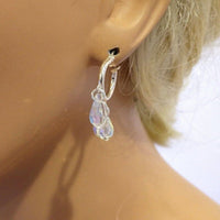 Alexa Martha Designs Earrings Alexa Martha Designs Sterling Silver Hoop Sparkly Crystal Drop Dangle Earrings