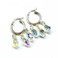 Alexa Martha Designs Earrings Alexa Martha Designs Sterling Silver Hoop Sparkly Crystal Drop Dangle Earrings