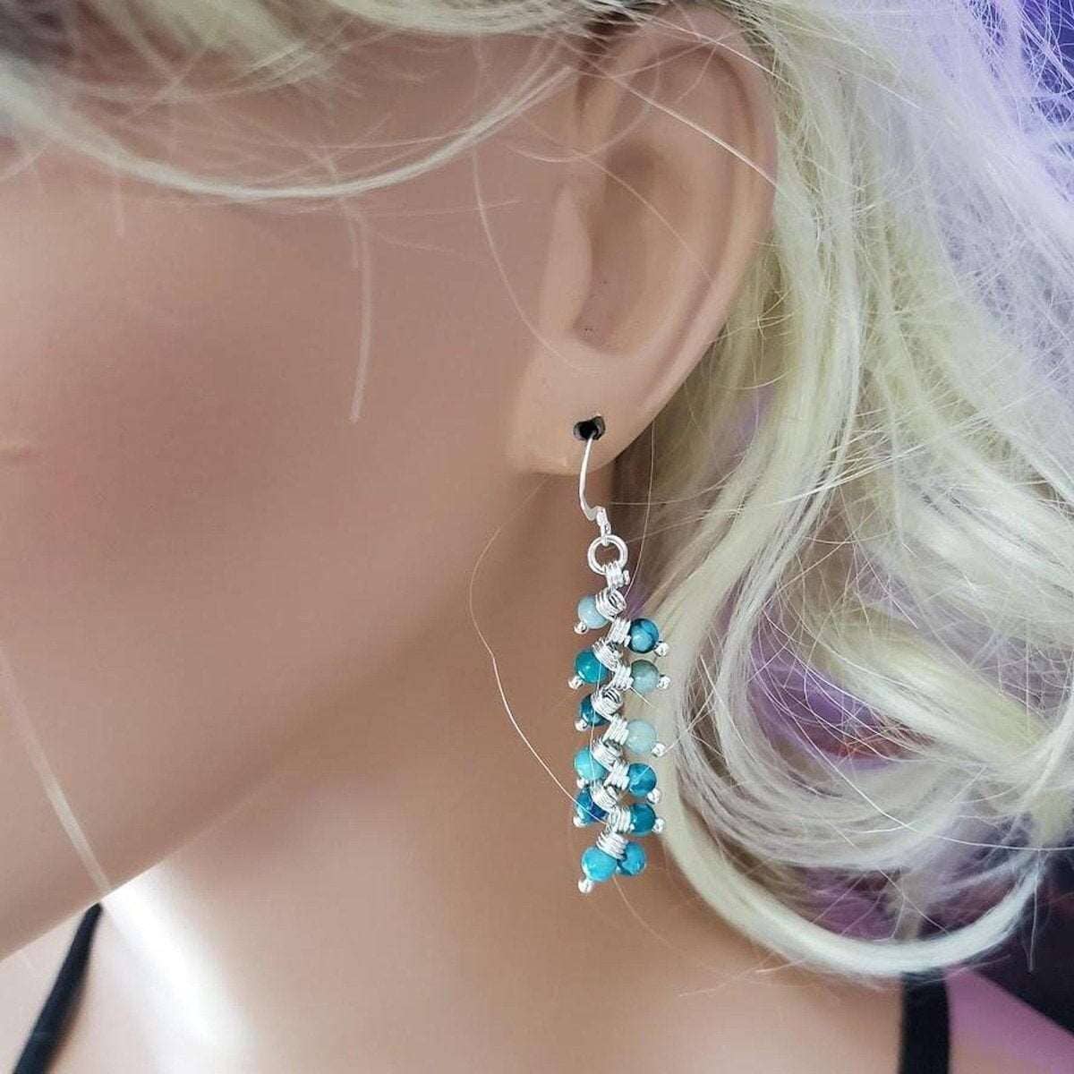 Alexa Martha Designs Earrings As Seen On TV Jane The Virgin Sterling Silver Turquoise Wire Wrapped Earrings