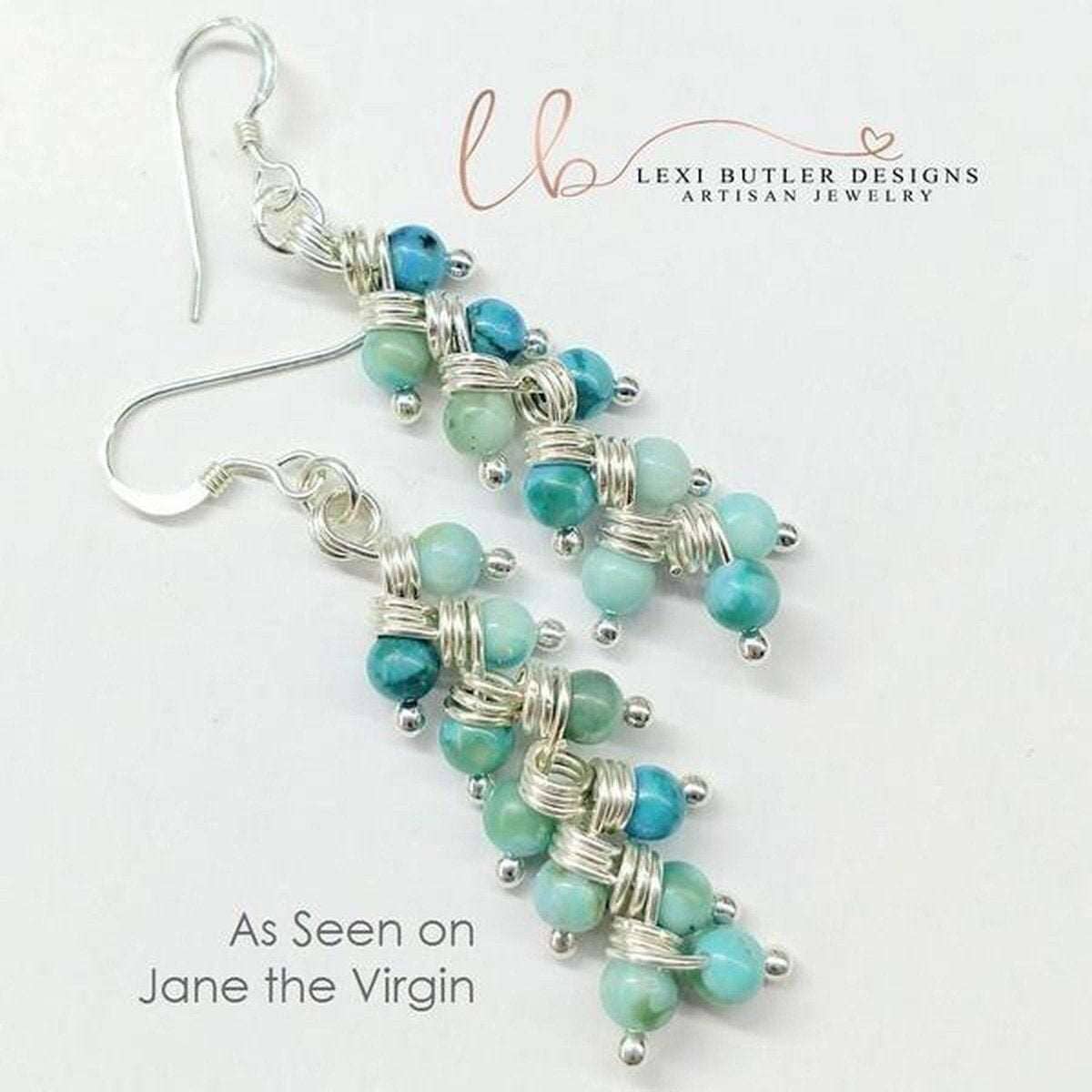 Alexa Martha Designs Earrings As Seen On TV Jane The Virgin Sterling Silver Turquoise Wire Wrapped Earrings