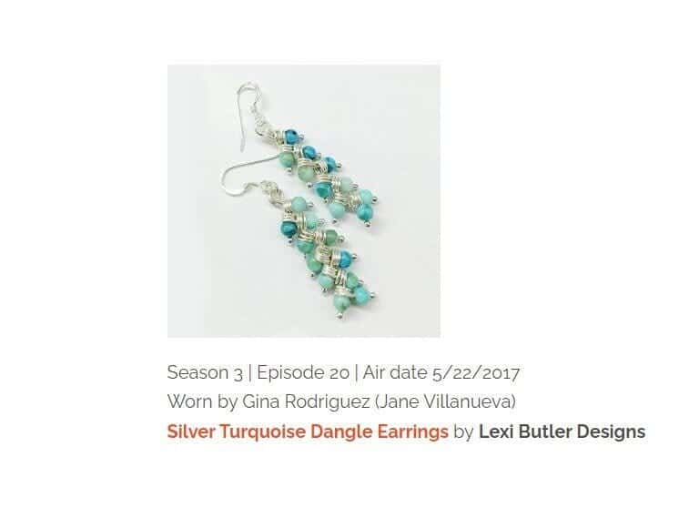 Alexa Martha Designs Earrings As Seen On TV Jane The Virgin Sterling Silver Turquoise Wire Wrapped Earrings