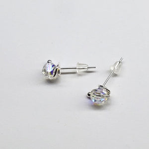 Alexa Martha Designs Earrings Clear / Color Alexa Martha Designs 6mm Silver Crystal Spiral Studded Earrings