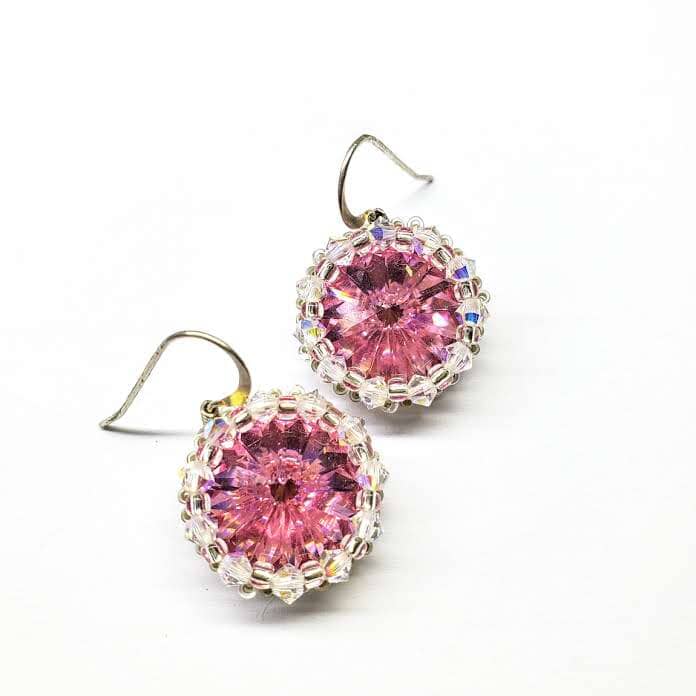 Alexa Martha Designs Earrings Default Title / Color Alexa Martha Designs Beaded Rivoli Crystal Halo Earrings