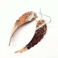 Alexa Martha Designs Earrings Default Title / Color Alexa Martha Designs Copper Hammer Pattern Sculpted Angel Wings Earrings