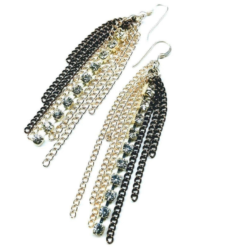 Alexa Martha Designs Earrings Default Title / Color Alexa Martha Designs Rhinestone Crystal Chain Fringe Earrings