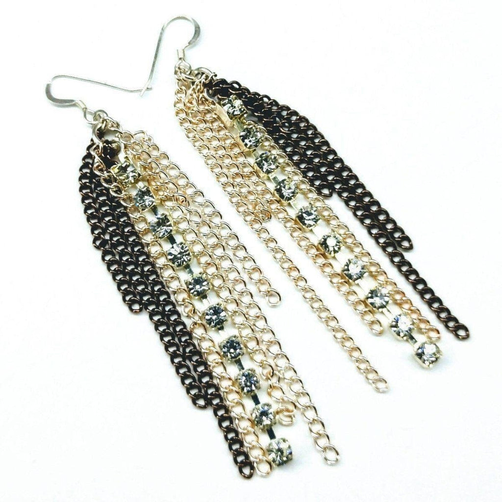 Alexa Martha Designs Earrings Default Title / Color Alexa Martha Designs Rhinestone Crystal Chain Fringe Earrings