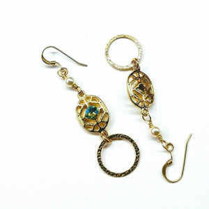 Alexa Martha Designs Earrings Default Title / Green Alexa Martha Designs 14 KT Gold Filled Green Crystal Open Circle Earrings