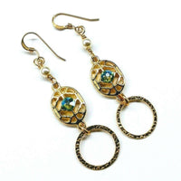 Alexa Martha Designs Earrings Default Title / Green Alexa Martha Designs 14 KT Gold Filled Green Crystal Open Circle Earrings