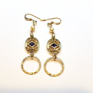 Alexa Martha Designs Earrings Default Title / Purple Alexa Martha Designs Gold Filled Purple Crystal Circle Earrings