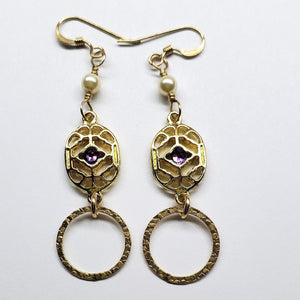 Alexa Martha Designs Earrings Default Title / Purple Alexa Martha Designs Gold Filled Purple Crystal Circle Earrings