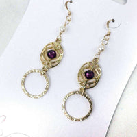 Alexa Martha Designs Earrings Default Title / Purple Alexa Martha Designs Gold Filled Purple Crystal Circle Earrings