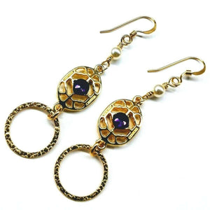 Alexa Martha Designs Earrings Default Title / Purple Alexa Martha Designs Gold Filled Purple Crystal Circle Earrings