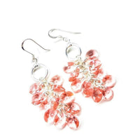 Alexa Martha Designs Earrings Default Title / Rose Peach Alexa Martha Designs Rose Peach Crystal Sterling Silver Cluster Earrings