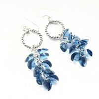 Alexa Martha Designs Earrings Default Title / Silver/Denim Blue Alexa Martha Designs Sterling Silver Denim Blue Crystal Cluster Earrings