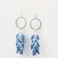 Alexa Martha Designs Earrings Default Title / Silver/Denim Blue Alexa Martha Designs Sterling Silver Denim Blue Crystal Cluster Earrings