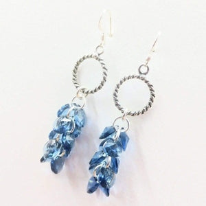 Alexa Martha Designs Earrings Default Title / Silver/Denim Blue Alexa Martha Designs Sterling Silver Denim Blue Crystal Cluster Earrings