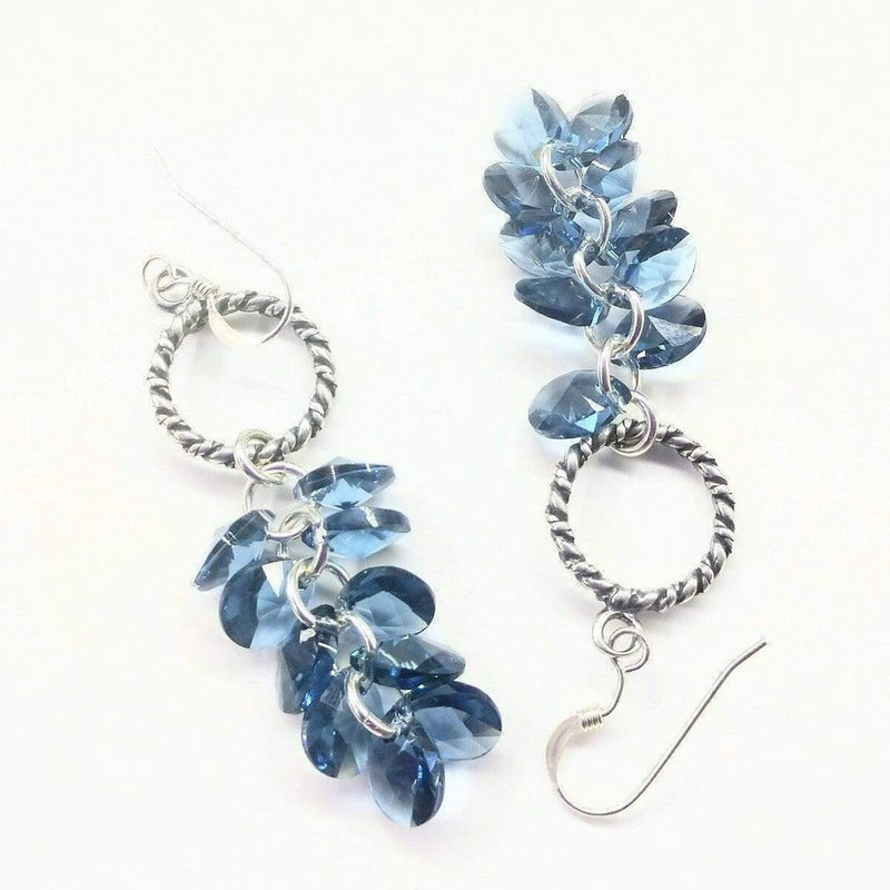 Alexa Martha Designs Earrings Default Title / Silver/Denim Blue Alexa Martha Designs Sterling Silver Denim Blue Crystal Cluster Earrings