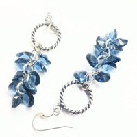 Alexa Martha Designs Earrings Default Title / Silver/Denim Blue Alexa Martha Designs Sterling Silver Denim Blue Crystal Cluster Earrings