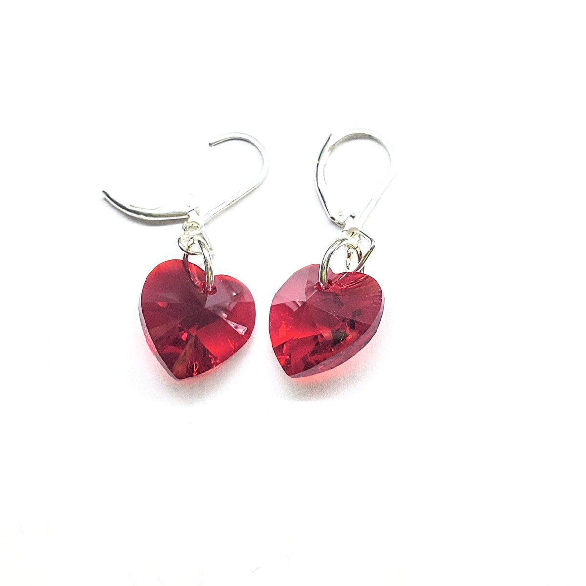 Alexa Martha Designs Earrings Earrings Without Cross Charm Sterling Silver Red Heart Crystal I Love You Jesus Earrings