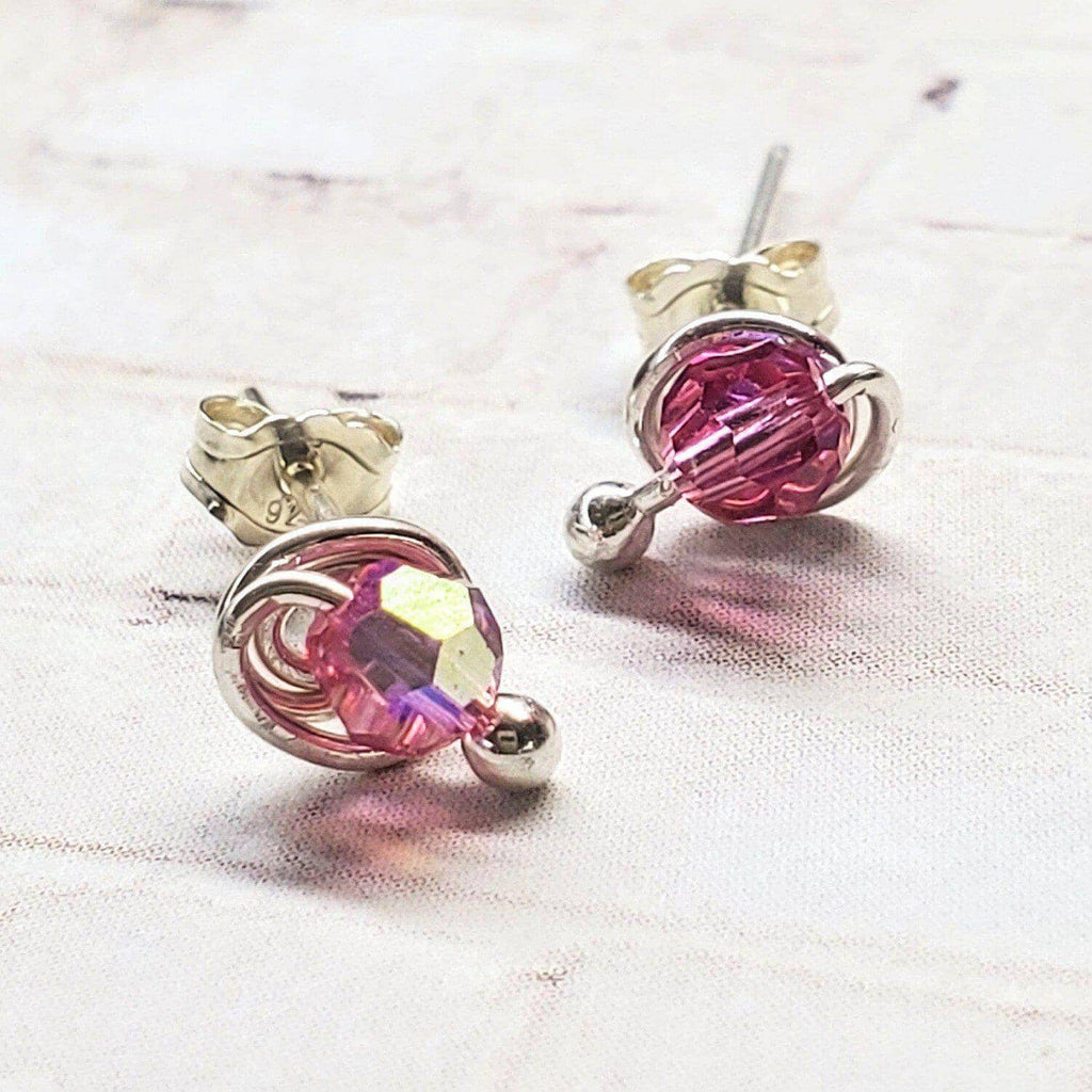 Alexa Martha Designs Earrings Pink Alexa Martha Designs Spiral Crystal Gemstone Ear Studs