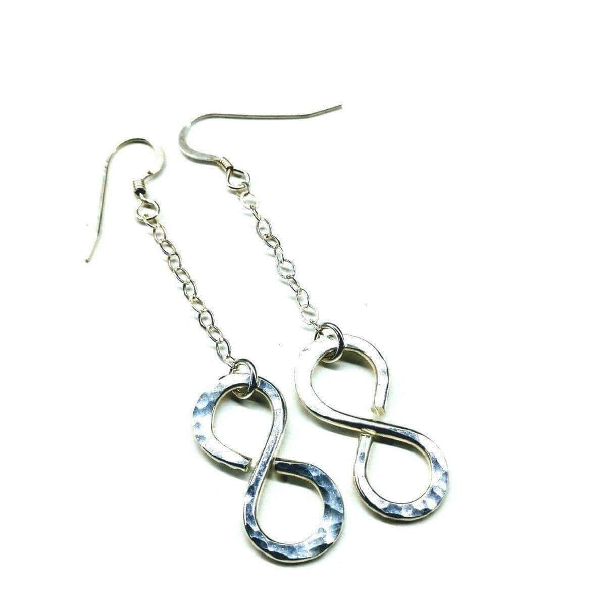 Alexa Martha Designs Earrings Sterling Silver Hammer Patterned Infinity Earrings