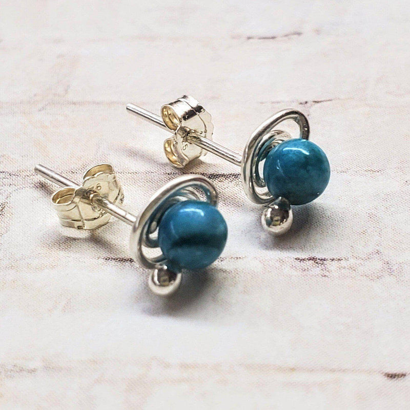 Alexa Martha Designs Earrings Turquoise Alexa Martha Designs Spiral Crystal Gemstone Ear Studs