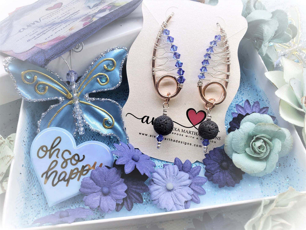 Alexa Martha Designs Hoop Earrings Past Subscription Box Earrings for Birthstone Month September - 6th Box Earrings from Past MYLUV2U Subscription Boxes