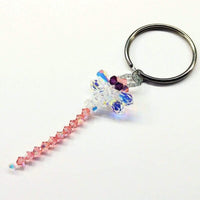 Alexa Martha Designs Key Chain Default Title / Peach Alexa Martha Designs Swarovski Crystal Rose Peach Dragonfly Key Chain Charm