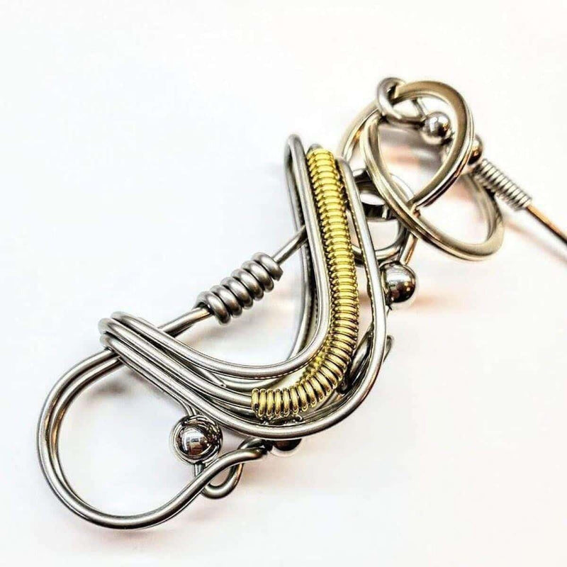 Alexa Martha Designs Key Chain Wire Coiled Birdie Keychain For Him - Limited Edition