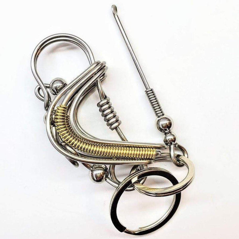 Alexa Martha Designs Key Chain Wire Coiled Birdie Keychain For Him - Limited Edition