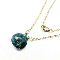 Alexa Martha Designs Necklace 10mm stone 14 KT Gold Filled Emerald Pear Drop Necklace