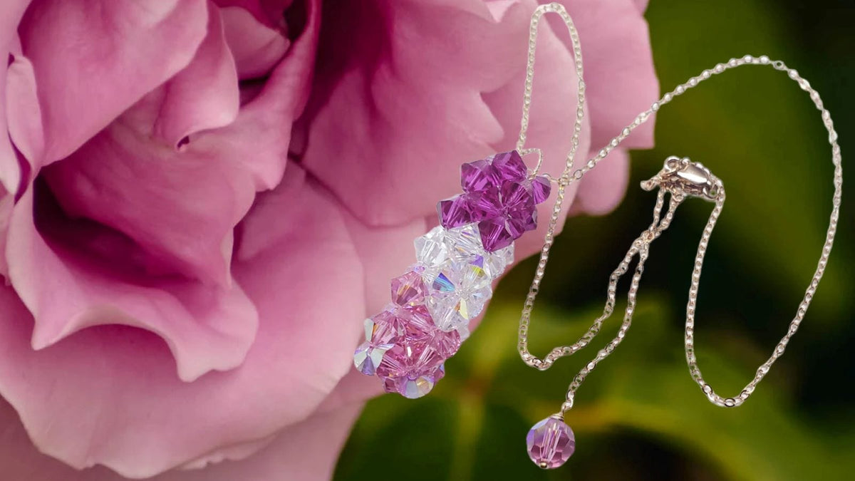 Alexa Martha Designs Necklace 14 K Rose Gold Fill Super Sparkly Mom Crystal Pillar Pendant Necklace