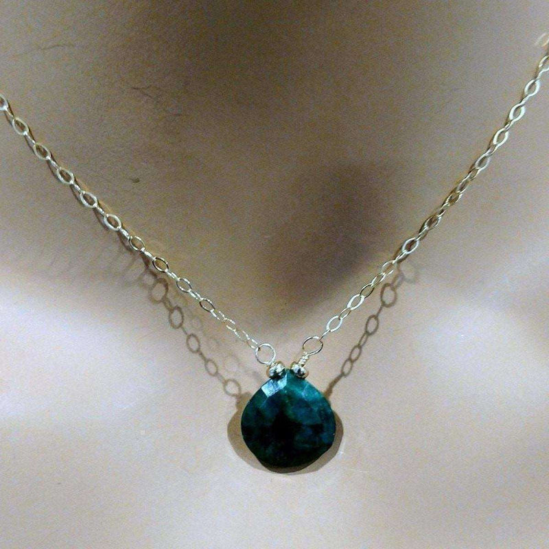 Alexa Martha Designs Necklace 14 KT Gold Filled Emerald Pear Drop Necklace