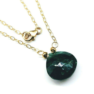 Alexa Martha Designs Necklace 14 KT Gold Filled Emerald Pear Drop Necklace