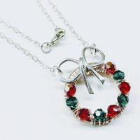 Alexa Martha Designs Necklace 18 inches Alexa Martha Designs Limited Edition Red And Green Crystal Wreath Necklace