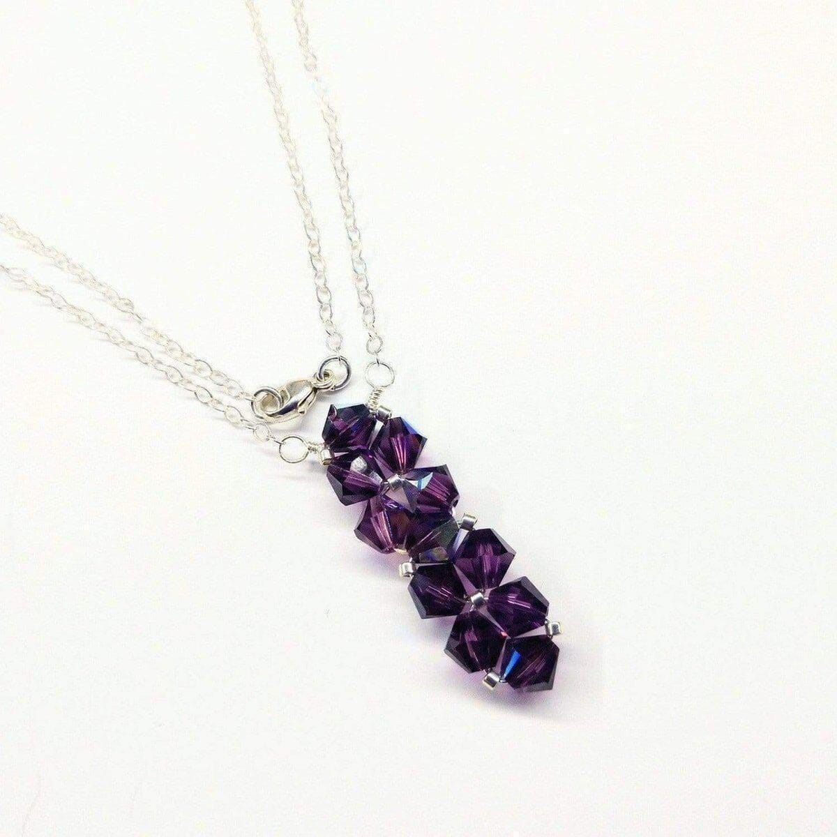 Alexa Martha Designs Necklace 18 inches / Amethyst Handmade Wire Woven Crystal Rock Candy Necklace in Various Colors