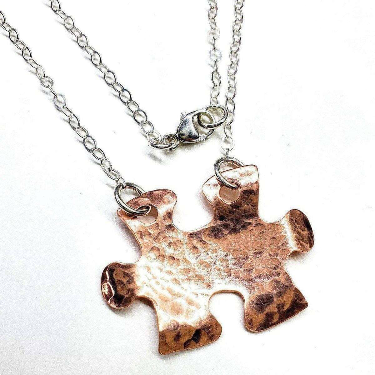 Alexa Martha Designs Necklace 18 inches Handmade Hammered Copper Puzzle Piece Necklace