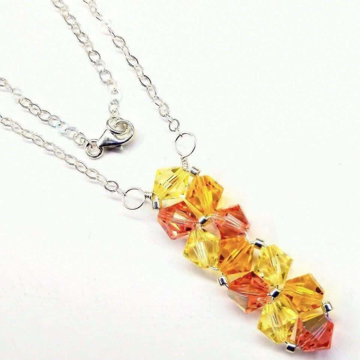 Alexa Martha Designs Necklace 18 inches / Multi Handmade Wire Woven Crystal Rock Candy Necklace in Various Colors