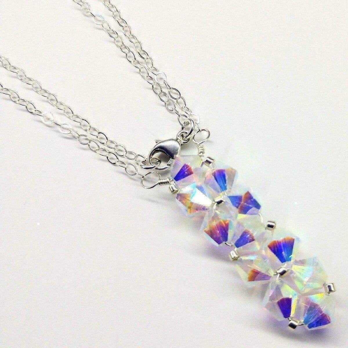 Alexa Martha Designs Necklace 18 inches / Super Sparkly Handmade Wire Woven Crystal Rock Candy Necklace in Various Colors