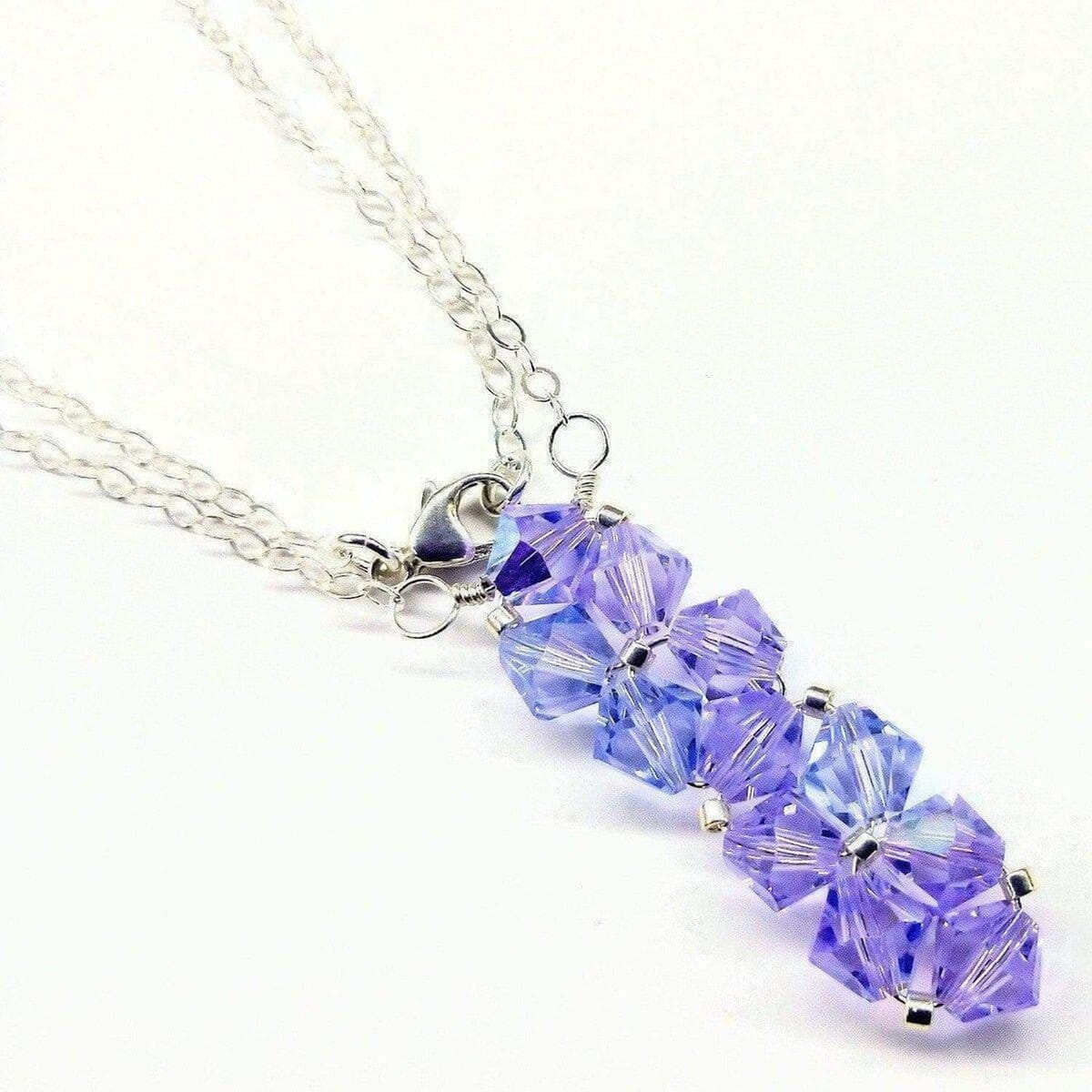 Alexa Martha Designs Necklace 18 inches / Violet Handmade Wire Woven Crystal Rock Candy Necklace in Various Colors