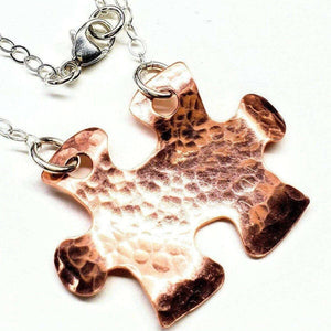 Alexa Martha Designs Necklace 20 inches Handcrafted Autism Awareness Copper Puzzle Piece Necklace