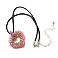 Alexa Martha Designs Necklace Alexa Martha Designs Beaded Open 3-D Crystal Heart Necklace