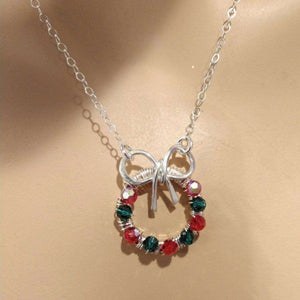 Alexa Martha Designs Necklace Alexa Martha Designs Limited Edition Red And Green Crystal Wreath Necklace