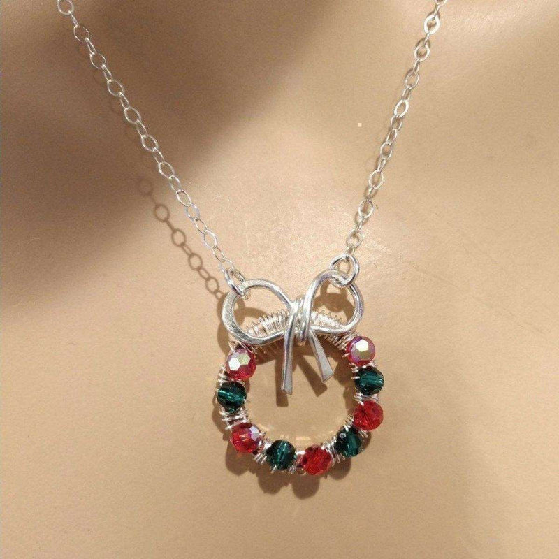 Alexa Martha Designs Necklace Alexa Martha Designs Limited Edition Red And Green Crystal Wreath Necklace