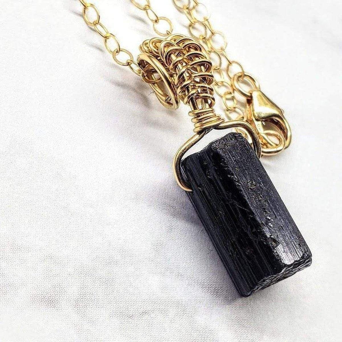 Alexa Martha Designs Necklace Alexa Martha Designs Raw Black Tourmaline Gemstone Necklace
