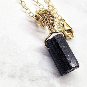 Alexa Martha Designs Necklace Alexa Martha Designs Raw Black Tourmaline Gemstone Necklace
