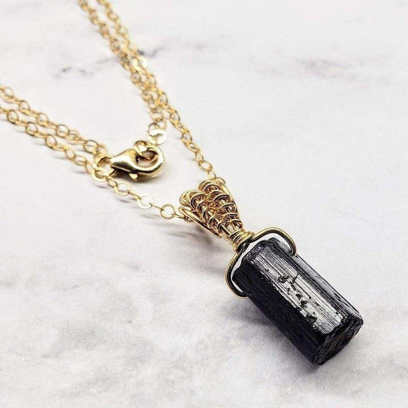 Alexa Martha Designs Necklace Alexa Martha Designs Raw Black Tourmaline Gemstone Necklace