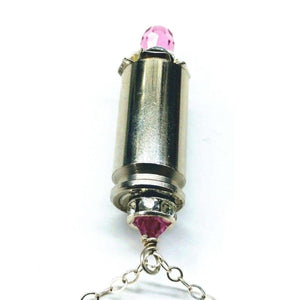 Alexa Martha Designs Necklace Alexa Martha Designs Vintage Style Pink Crystal Drop Silver Bullet Necklace