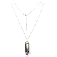 Alexa Martha Designs Necklace Alexa Martha Designs Vintage Style Pink Crystal Drop Silver Bullet Necklace