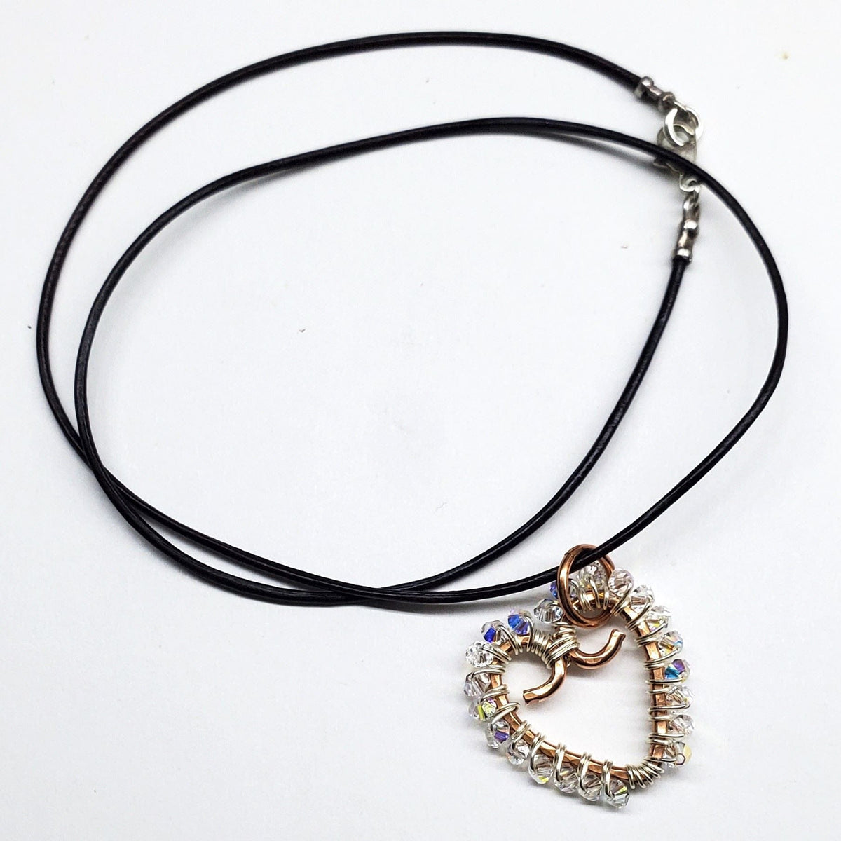 Alexa Martha Designs Necklace Clear Wire Wrapped Open Heart Crystal Necklace